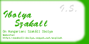 ibolya szakall business card